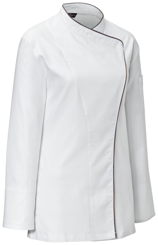 bluza kucharska damska Delight; Kleidergröße 48; biały/taupe