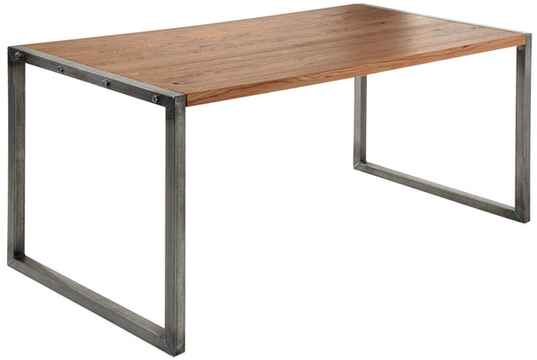 stół Torres prostokątny; 160x80x75 cm (DxSxW); Platte dąb antyczny/brązowy, stelaż szary; prostokątny
