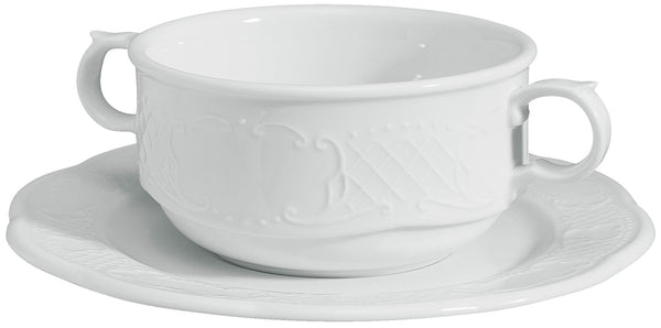 spodek do filiżanki do cappuccino/do bulionówki Menuett; 17 cm (Ø); biały; okrągły; 6 sztuka / opakowanie