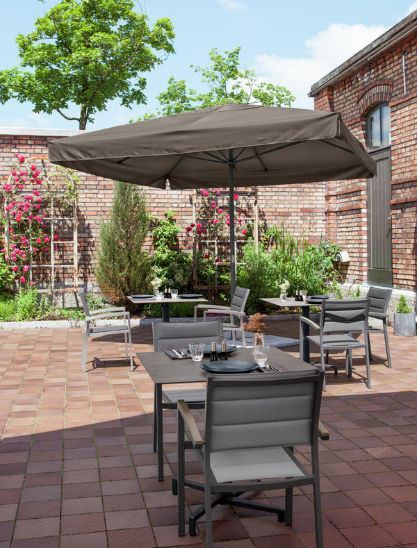 parasol profesjonalny duży Esparto stelaż antracyt; 350x350x370 cm (DxSxW); ecru; kwadrat