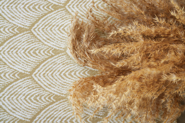 obrus Leaf kwadratowy; 110x140 cm (SxD); piasek; prostokątny
