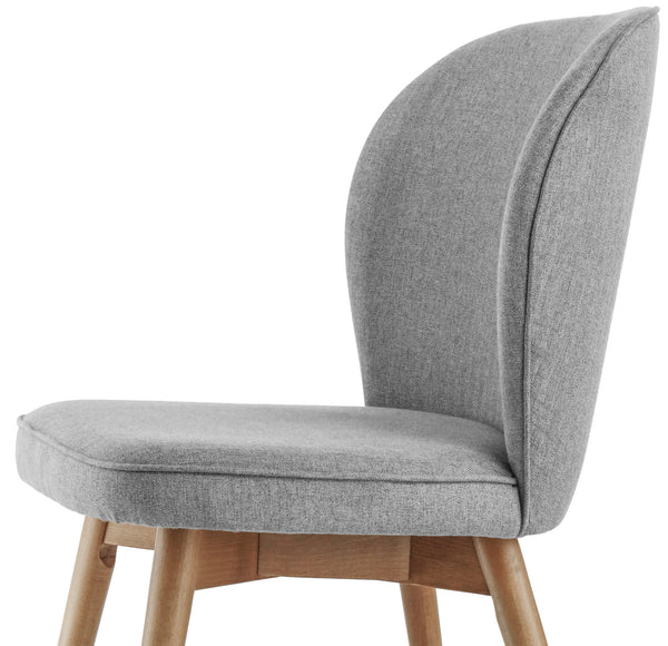 krzesło Lian; 56x58x86 cm (SxGxW); siedzisko jasny szary, stelaż jasny brązowy; 2 sztuka / opakowanie