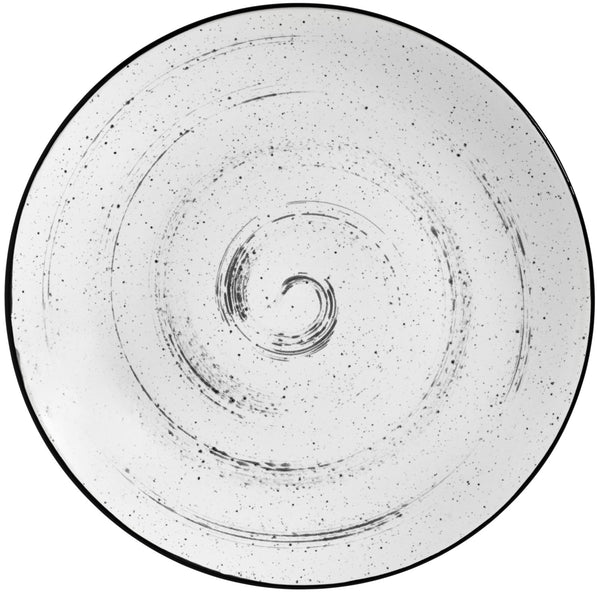 talerz płaski Fungio; 17 cm (Ø); biały/czarny; okrągły; 6 sztuka / opakowanie