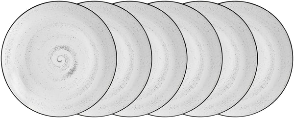 talerz płaski Fungio; 24 cm (Ø); biały/czarny; okrągły; 6 sztuka / opakowanie