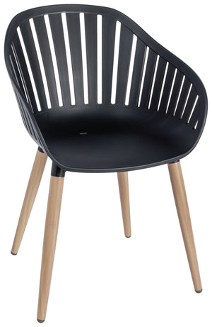 krzesło Gimani; 53x55.5x79.5 cm (SxGxW); siedzisko czarny, stelaż brązowy; 4 sztuka / opakowanie