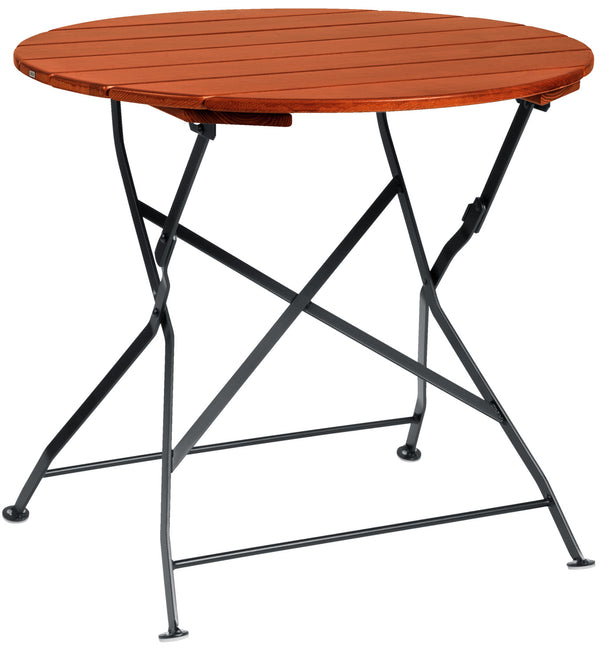 stół Bavaria okrągły; 74x80 cm (WxØ); Platte kasztan, stelaż czarny; okrągły