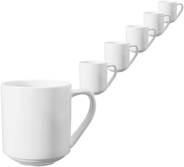 kubek Base; 300ml, 8x9 cm (ØxW); biały; okrągły; 6 sztuka / opakowanie