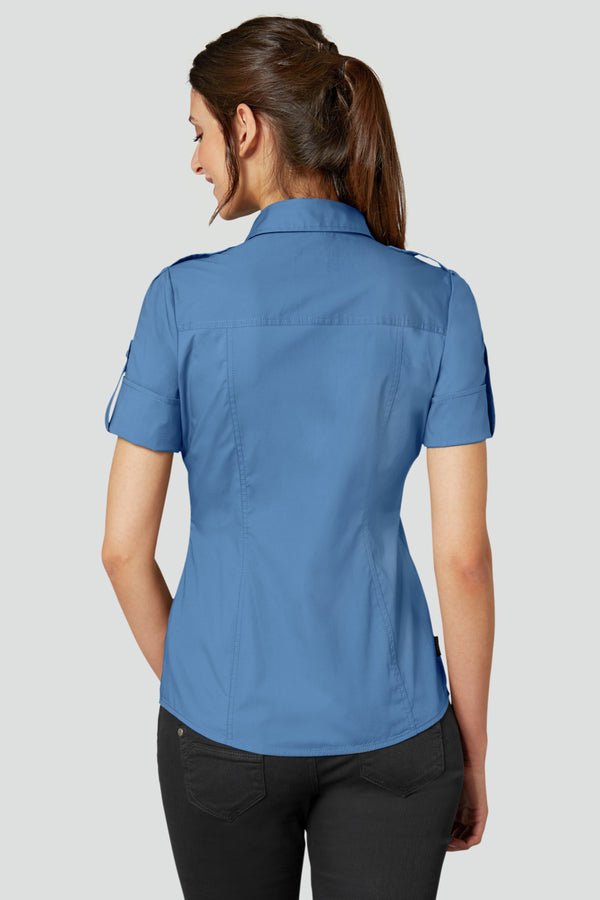 bluzka damska Kate krótki rękaw; Kleidergröße 42; niebieski przydymiony