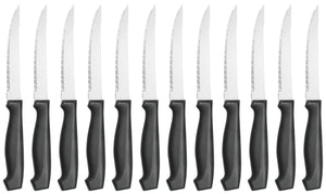 nóż do pizzy/steka York; 22 cm (D); czarny/srebro; 12 sztuka / opakowanie