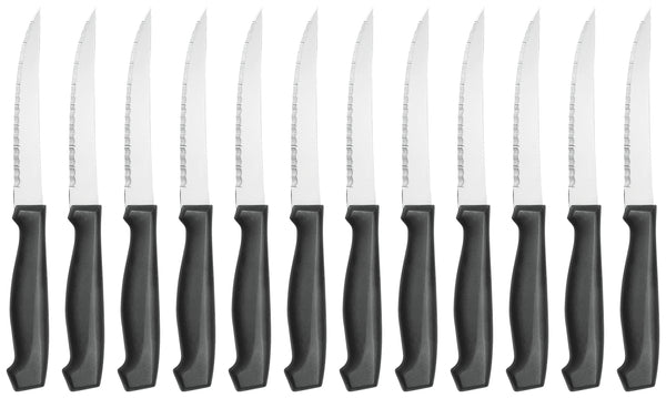nóż do pizzy/steka York; 22 cm (D); czarny/srebro; 12 sztuka / opakowanie