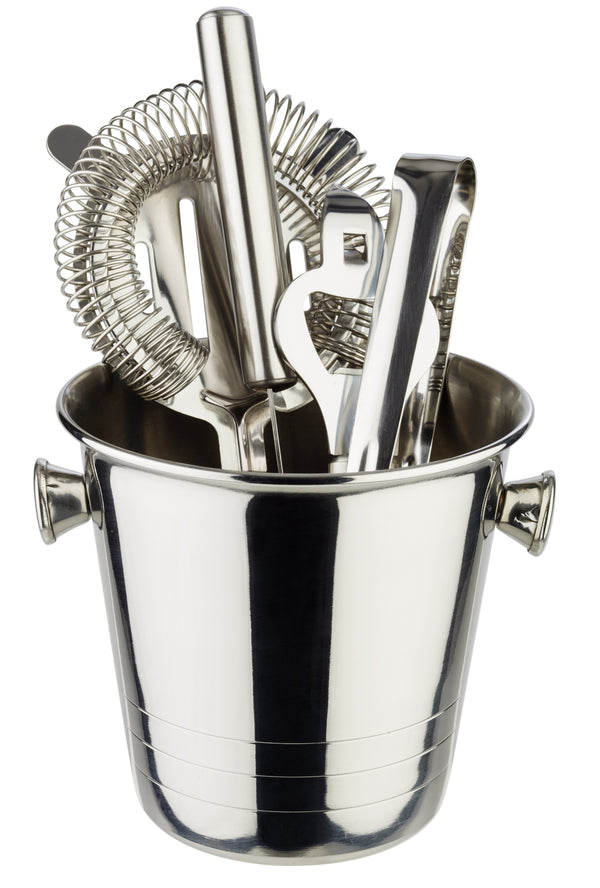 mini wiaderko do lodu / cooler do szampana; 650ml, 10.5x10 cm (ØxW); srebro
