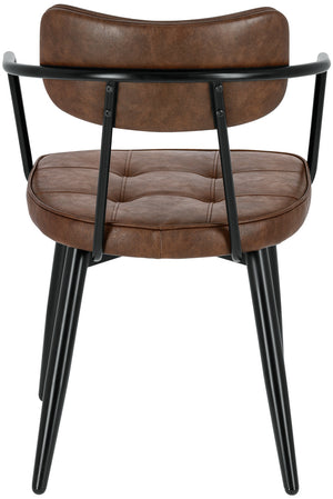 krzesło Casto z podłokietnikami; 54x59x81 cm (SxGxW); siedzisko brązowy, stelaż czarny; 2 sztuka / opakowanie