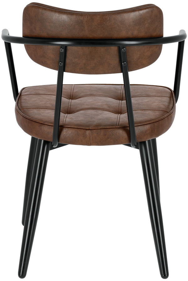 krzesło Casto z podłokietnikami; 54x59x81 cm (SxGxW); siedzisko brązowy, stelaż czarny; 2 sztuka / opakowanie