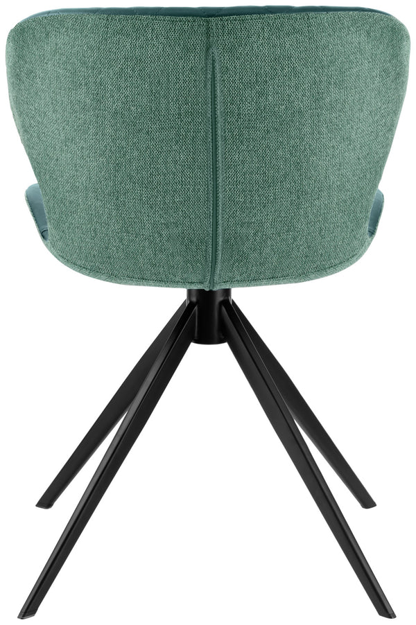 krzesło Kansas; 49x56x78 cm (SxGxW); siedzisko niebieski petrol, stelaż czarny; 2 sztuka / opakowanie