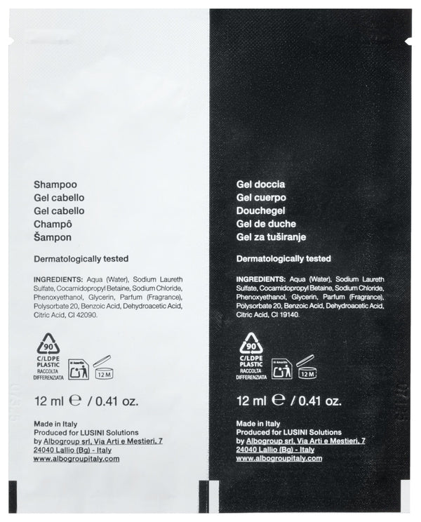 szampon i żel pod prysznic Contrast; 12 ml; jasny niebieski/żółty; 800 sztuka / opakowanie