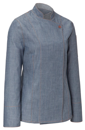 bluza kucharska damska Scott Denim długi rękaw; Kleidergröße 42; jasny dżins