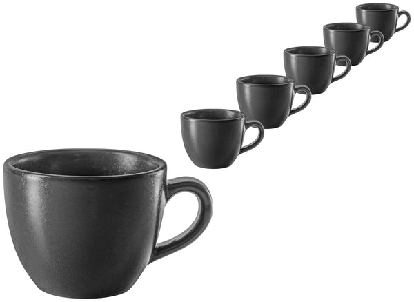 filiżanka do espresso Masca; 80ml, 6.5x5 cm (ØxW); czarny; okrągły; 6 sztuka / opakowanie