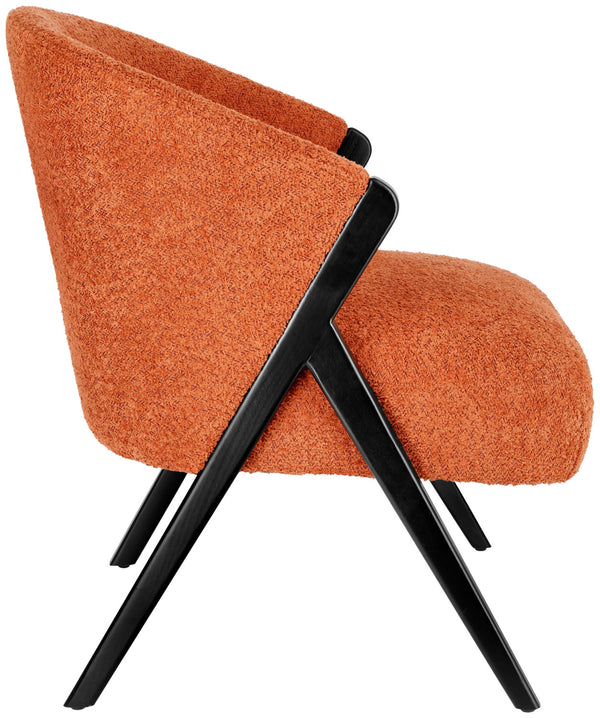 Sessel Caso Boucle; 69x70x77 cm (SxGxW); siedzisko terakota, stelaż czarny