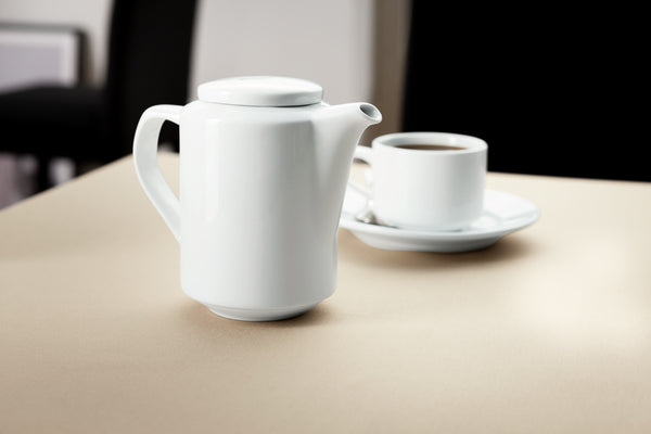 dzbanek do kawy Base z pokrywką; 500ml, 9.2x15 cm (ØxW); biały; okrągły; 4 sztuka / opakowanie