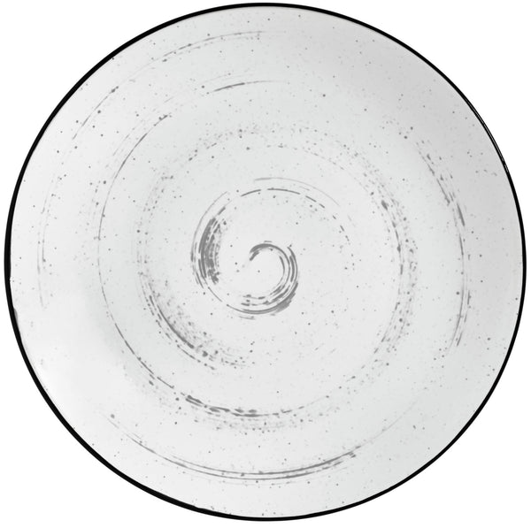 talerz płaski Fungio; 17 cm (Ø); biały/czarny; okrągły; 6 sztuka / opakowanie