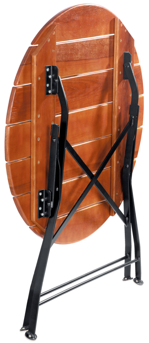 stół Bavaria okrągły; 74x80 cm (WxØ); Platte kasztan, stelaż czarny; okrągły