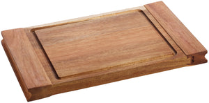 deska drewniana dwustronna Aria; 35.4x21x2.8 cm (DxSxW); akacja brąz; prostokątny