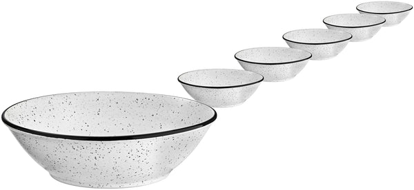 miska Fungio stożkowa; 480ml, 16.5x4.8 cm (ØxW); biały/czarny; stożkowy; 6 sztuka / opakowanie