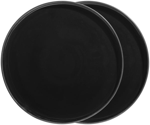 talerz z niskim rantem Skady matowy; 30x2.5 cm (ØxW); czarny; okrągły; 2 sztuka / opakowanie
