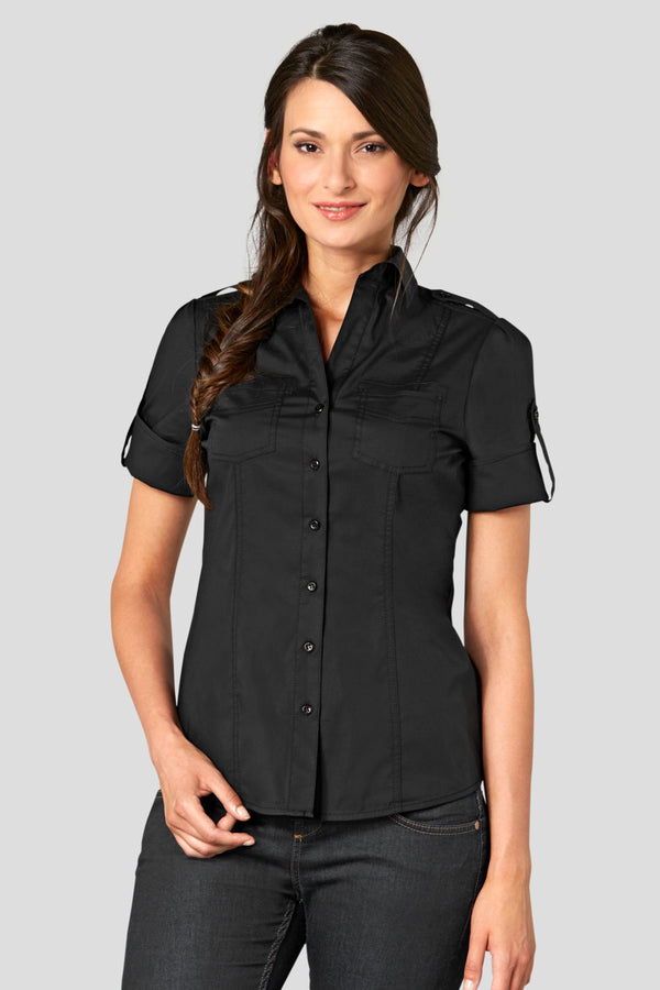 bluzka damska Kate krótki rękaw; Kleidergröße 48; czarny