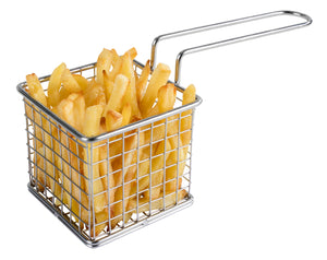 koszyczek do serwowania prostokątny; 8x8x7 cm (DxSxW); srebro; kwadrat; 6 sztuka / opakowanie