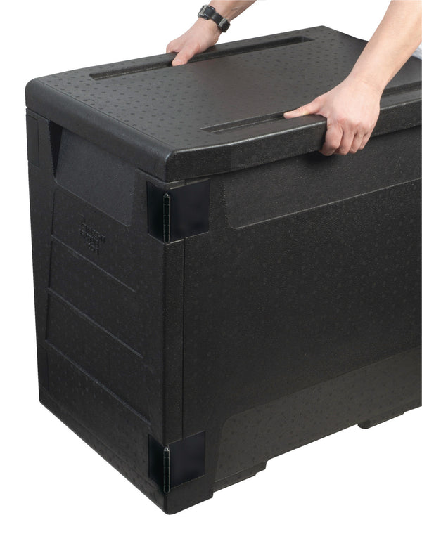 pojemnik termiczny do transportu GN drzwi z przodu; 65000ml, 64.5x44.5x47.5 cm (DxSxW); czarny