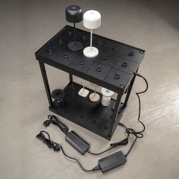 Ladestation für USB Mini-Tischleuchten 15 Plätze; 47x29x4 cm (DxSxW); czarny