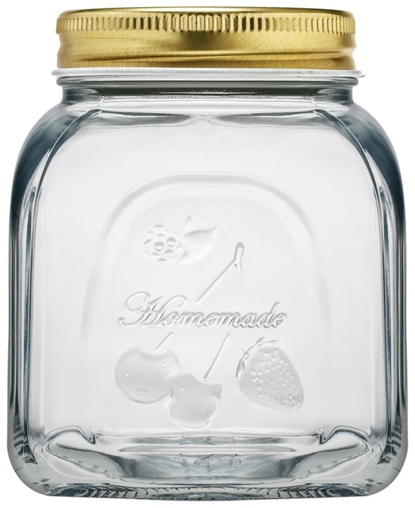 słoik do przechowywania Homemade; 500ml, 6.7x11.3 cm (ØxW); transparentny/złoto; okrągły; 24 sztuka / opakowanie