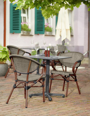 krzesło Rimalia z podłokietnikami; 58x56.5x82 cm (SxGxW); siedzisko antracyt, stelaż brązowy; 2 sztuka / opakowanie