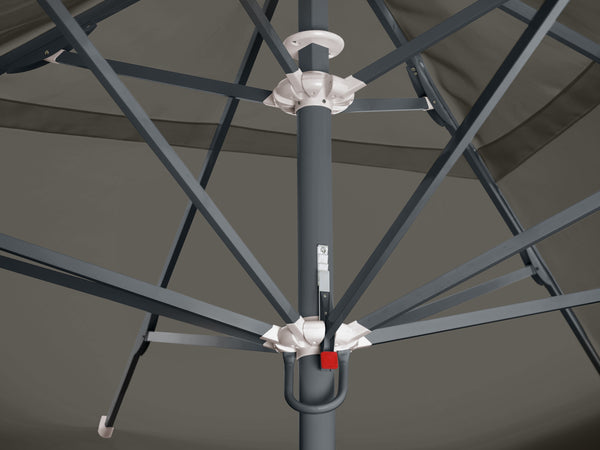 parasol profesjonalny duży Esparto stelaż antracyt; 350x350x370 cm (DxSxW); szary; kwadrat