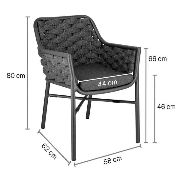 Stuhl Arto; 58x62x80 cm (SxGxW); antracyt; 2 sztuka / opakowanie