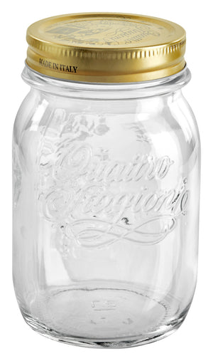 słoik z zakrętką Quattro Stagioni z pokrywką; 500ml, 6.7x13.6 cm (ØxW); transparentny; 12 sztuka / opakowanie