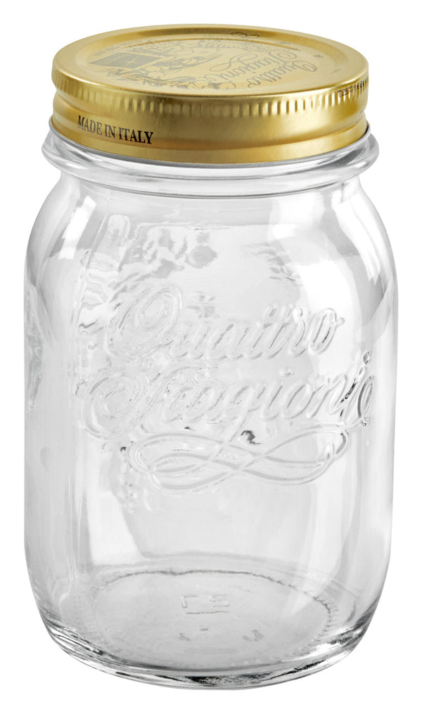 słoik z zakrętką Quattro Stagioni z pokrywką; 500ml, 6.7x13.6 cm (ØxW); transparentny; 12 sztuka / opakowanie