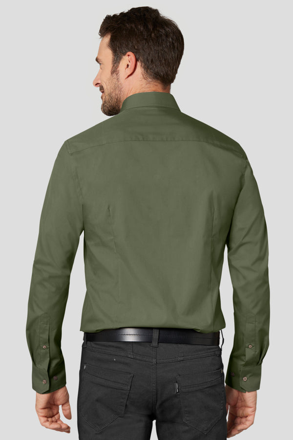 koszula męska Kim długi rękaw; Kleidergröße 45/46; oliwka