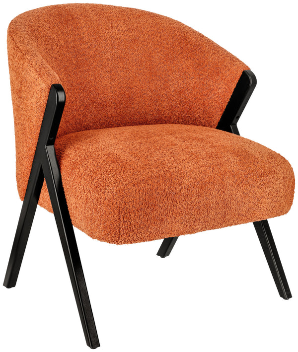 Sessel Caso Boucle; 69x70x77 cm (SxGxW); siedzisko terakota, stelaż czarny