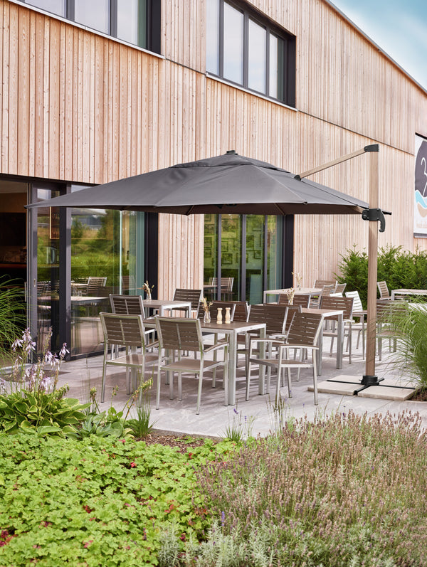 parasol rzymski Terrado; 300x400x275 cm (DxSxW); antracyt/brązowy; prostokątny