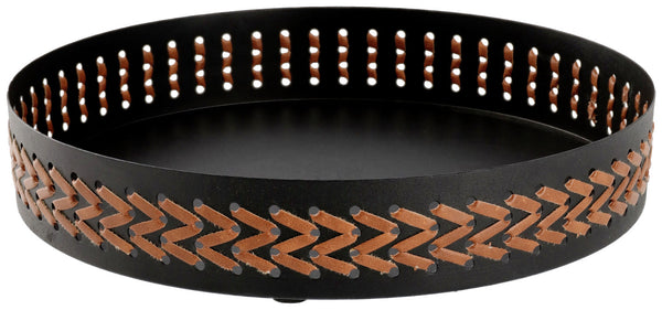 taca dekoracyjna Abrar; 30x5 cm (ØxW); czarny/brązowy