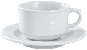 spodek do kubka / filiżanki do kawy Kiara; 14.5 cm (Ø); biały; okrągły; 6 sztuka / opakowanie