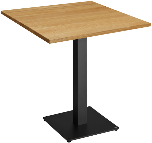 stół Kentucky 80x80x75, dąb naturalny; 80x80x75 cm (DxSxW); Platte dąb/naturalny, stelaż czarny; kwadrat