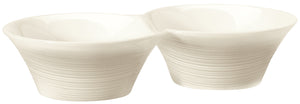 miska podwójna Skyline; 120ml, 18x9.5x4 cm (DxSxW); biel kremowa; 4 sztuka / opakowanie