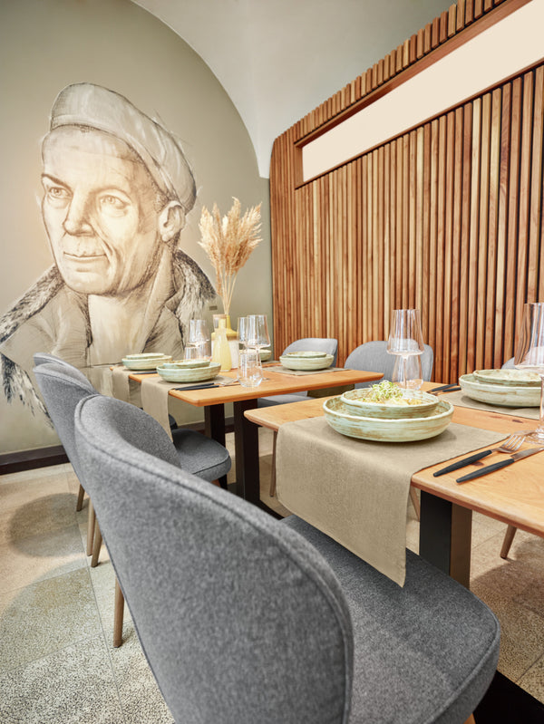 krzesło Lian; 56x58x86 cm (SxGxW); siedzisko jasny szary, stelaż jasny brązowy; 2 sztuka / opakowanie