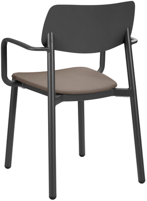 krzesło Punta z podłokietnikami; 56x52.5x81 cm (SxGxW); siedzisko taupe, stelaż antracyt; 4 sztuka / opakowanie