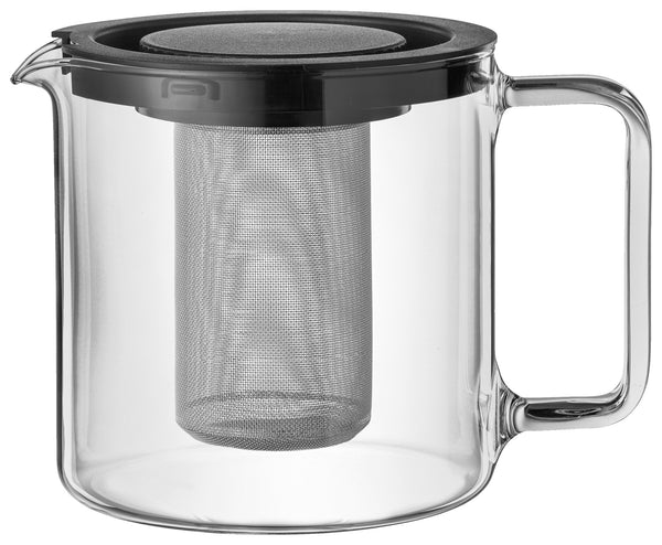 dzbanek do herbaty Evita; 1300ml, 13.5x13.5 cm (ØxW); transparentny; okrągły