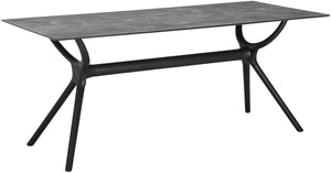 stół Faro prostokątny; 180x80x74 cm (DxSxW); Platte beton, stelaż czarny; prostokątny