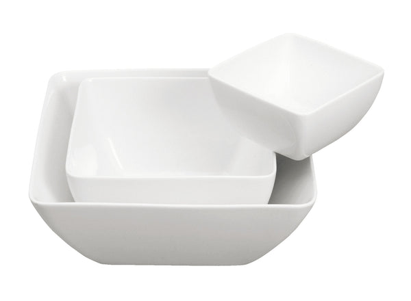 miska Bali; 3300ml, 26x26x10 cm (DxSxW); biały; kwadrat; 6 sztuka / opakowanie
